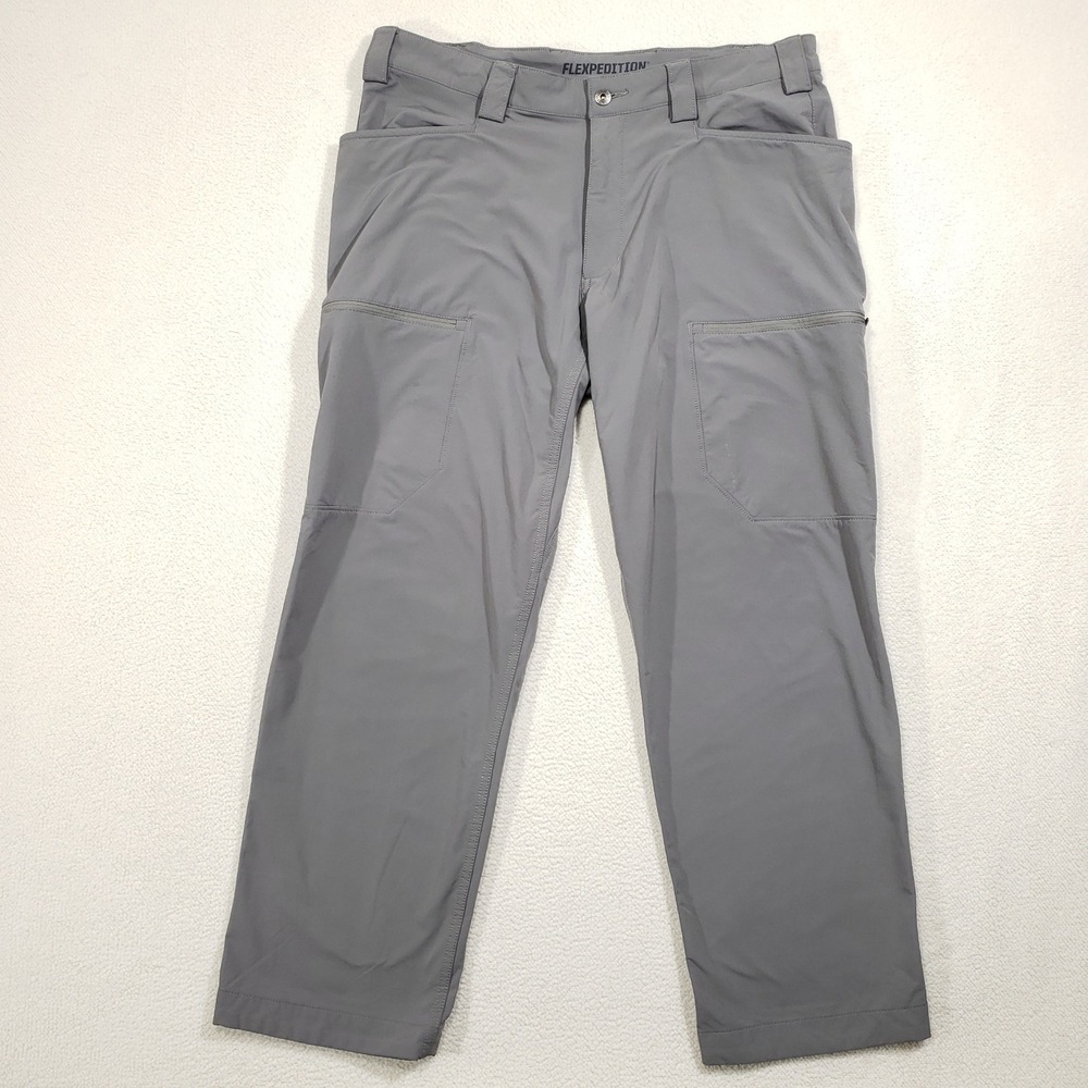 Duluth Trading Co Flexpedition Pants Mens 36x30 Gray Relaxed Stretch Cargo 75291